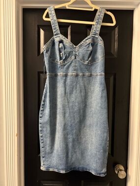 Express Light Blue Denim Bustier